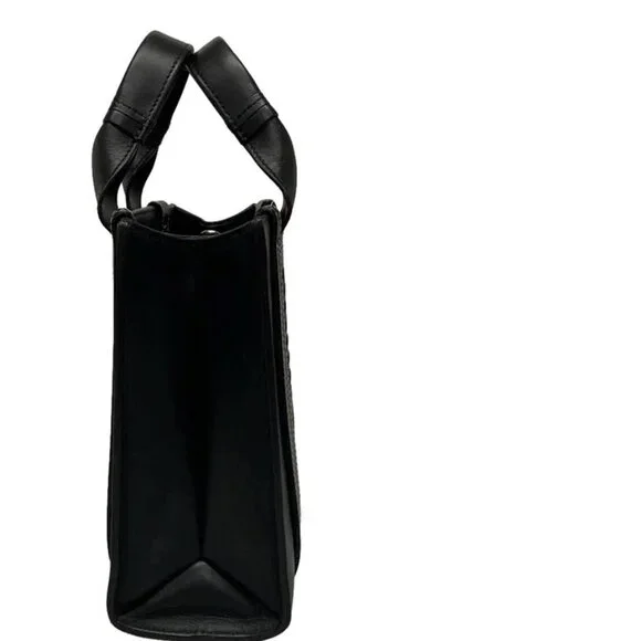 Auth Chloe Woody Small Tote Bag Black Smooth Calfskin - Picture 7 of 10